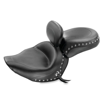 Picture of Mustang 06-15 Yamaha Roadliner, Stratoliner Wide Touring Solo Seat w-Driver Backrest Studs - Black