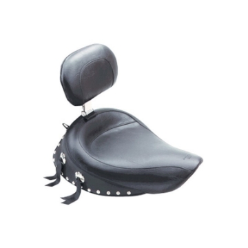 Picture of Mustang 06-17 Harley Dyna Wide Touring Solo Seat w-Driver Backrest w-Studs - Black