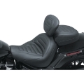 Picture of Mustang 18-21 Harley Fat Bob Standard Touring Solo Seat w-Driver Backrest - Black