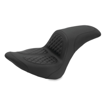 Picture of Mustang 06-17 Harley Softail Wide Tire 200mm Fastback 1PC Seat w-Diamond Stitch - Black
