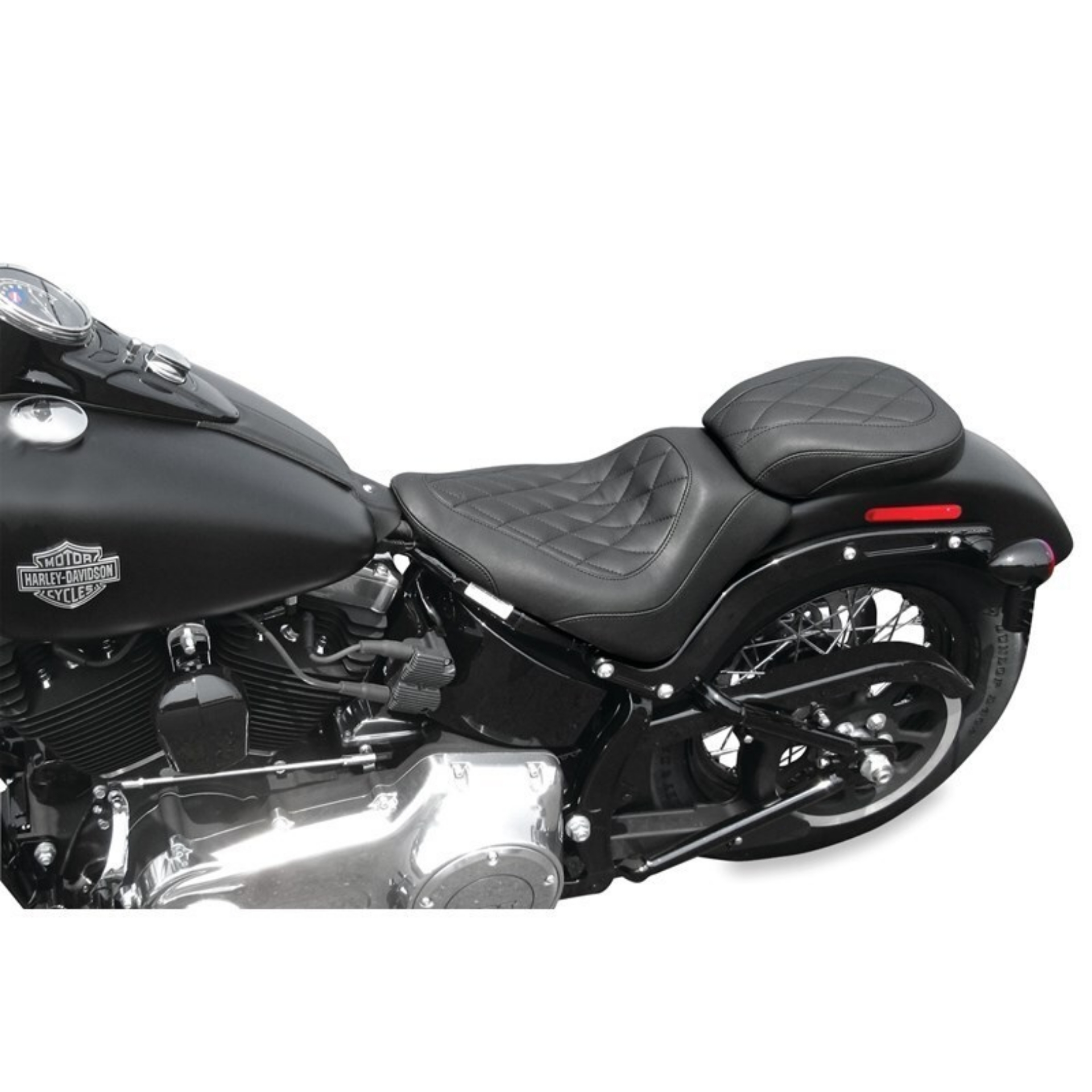 Picture of Mustang 11-13 Harley Blackline, 12-17 Slim,Slim S Wide Tripper Solo Seat Diamond Stitch - Black