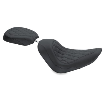 Picture of Mustang 06-17 Harley Softail Wide Tire 200mm Wide Tripper Passenger Seat Diamond Stitch - Black