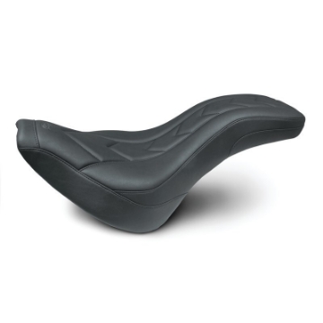 Picture of Mustang 18-21 Harley Street Bob Tripper Fastback 1PC Seat Chevron - Black