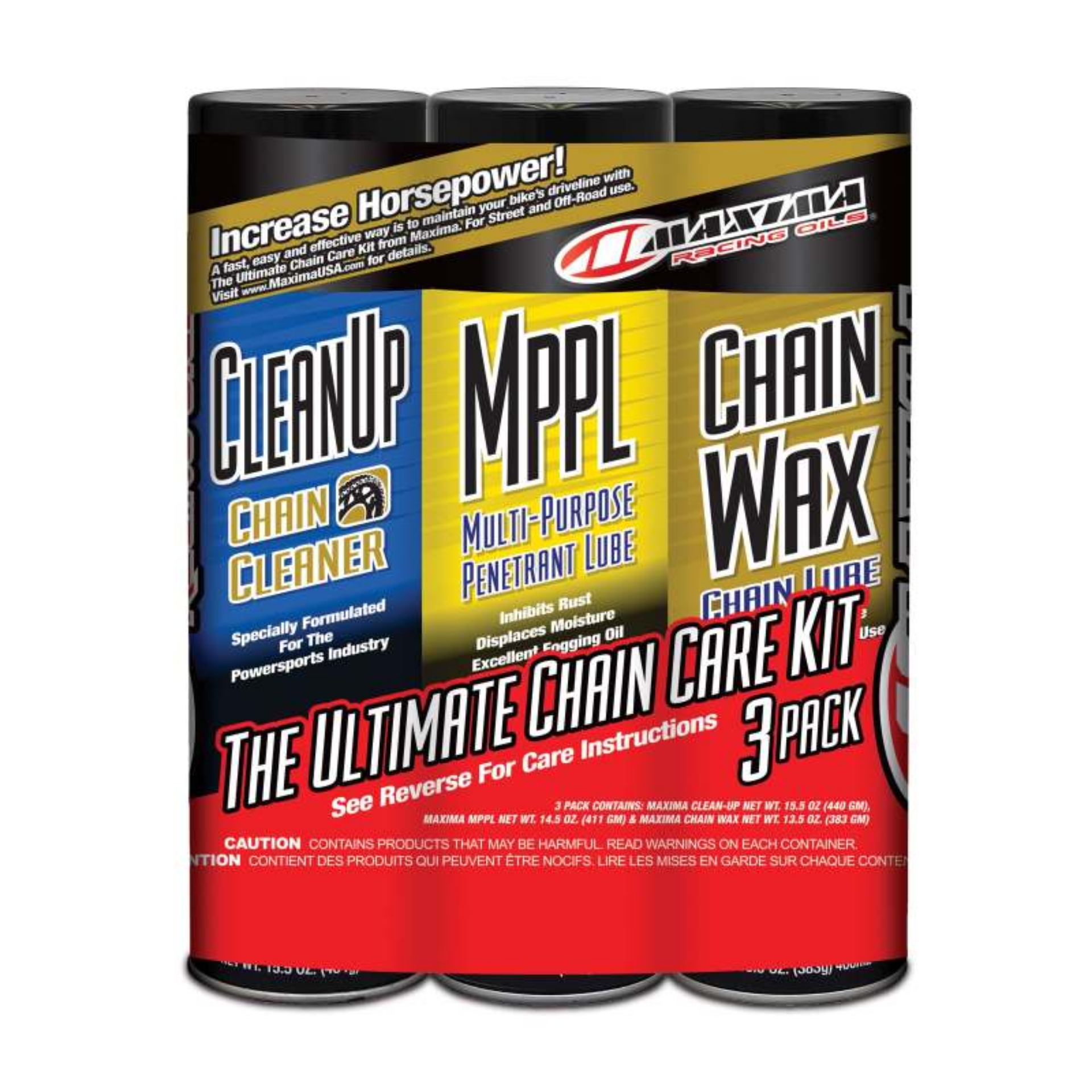 Picture of Maxima Chain Wax Ultimate Chain Care Combo Kit - 3-Pack Aerosol