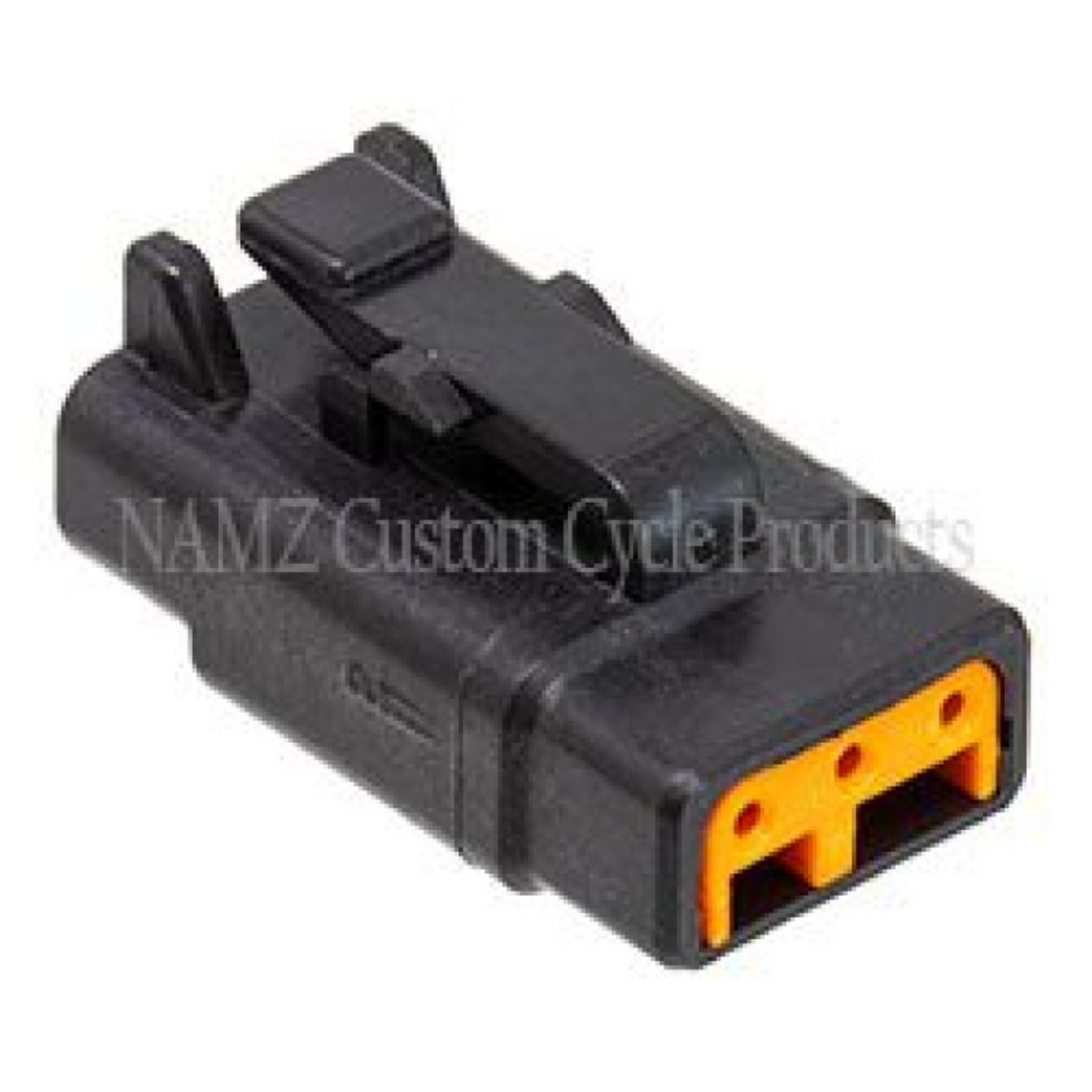Picture of NAMZ Deutsch DTM 3-Position Plug w-3 Stamped Terminals & Wedgelock - Black HD 74113-98BK