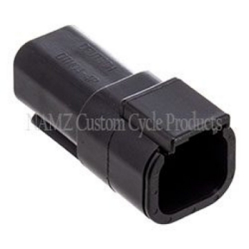 Picture of NAMZ Deutsch DTM 4-Position Receptacle w-4 Stamped Terminals & Wedgelock - Black HD 74104-98BK