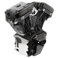 Picture of S&S Cycle 06-17 Dyna T124 Black Edition Long Block Engine - Wrinkle Black