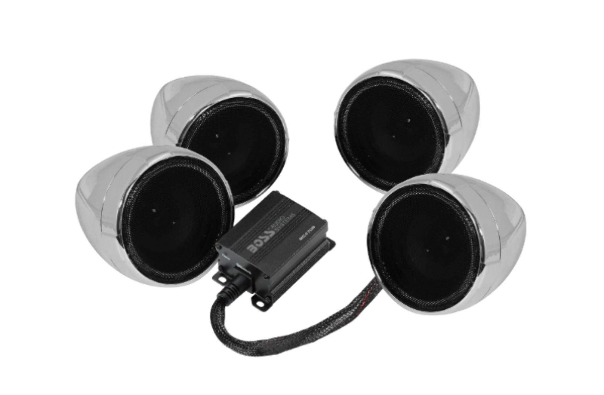 Picture of Boss Audio Systems Motorcycle Speaker Amplifier- Bluetooth- 3in Speakers Pair- Chrome