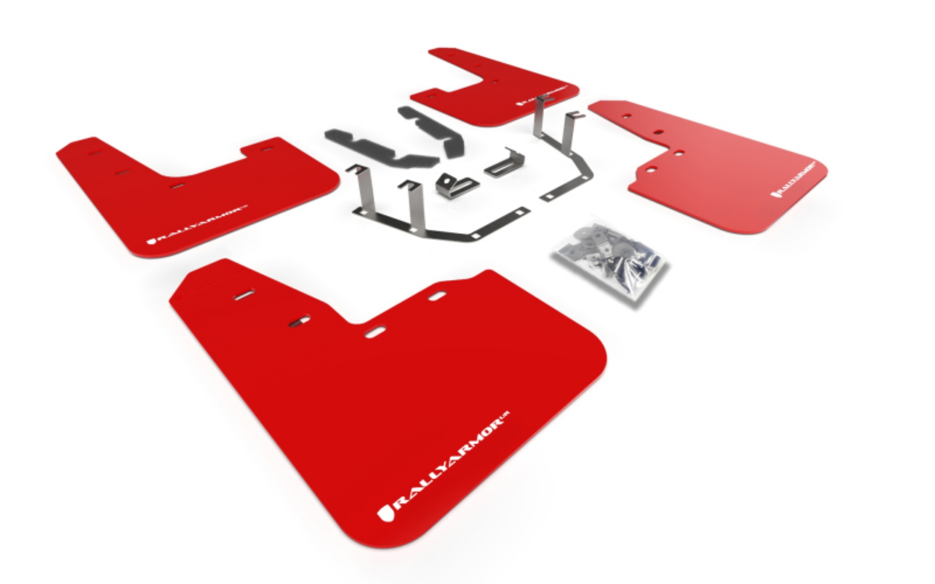 Picture of Rally Armor 18-23 Ford Fiesta ST MK8 Red UR Mud Flap w-White Logo