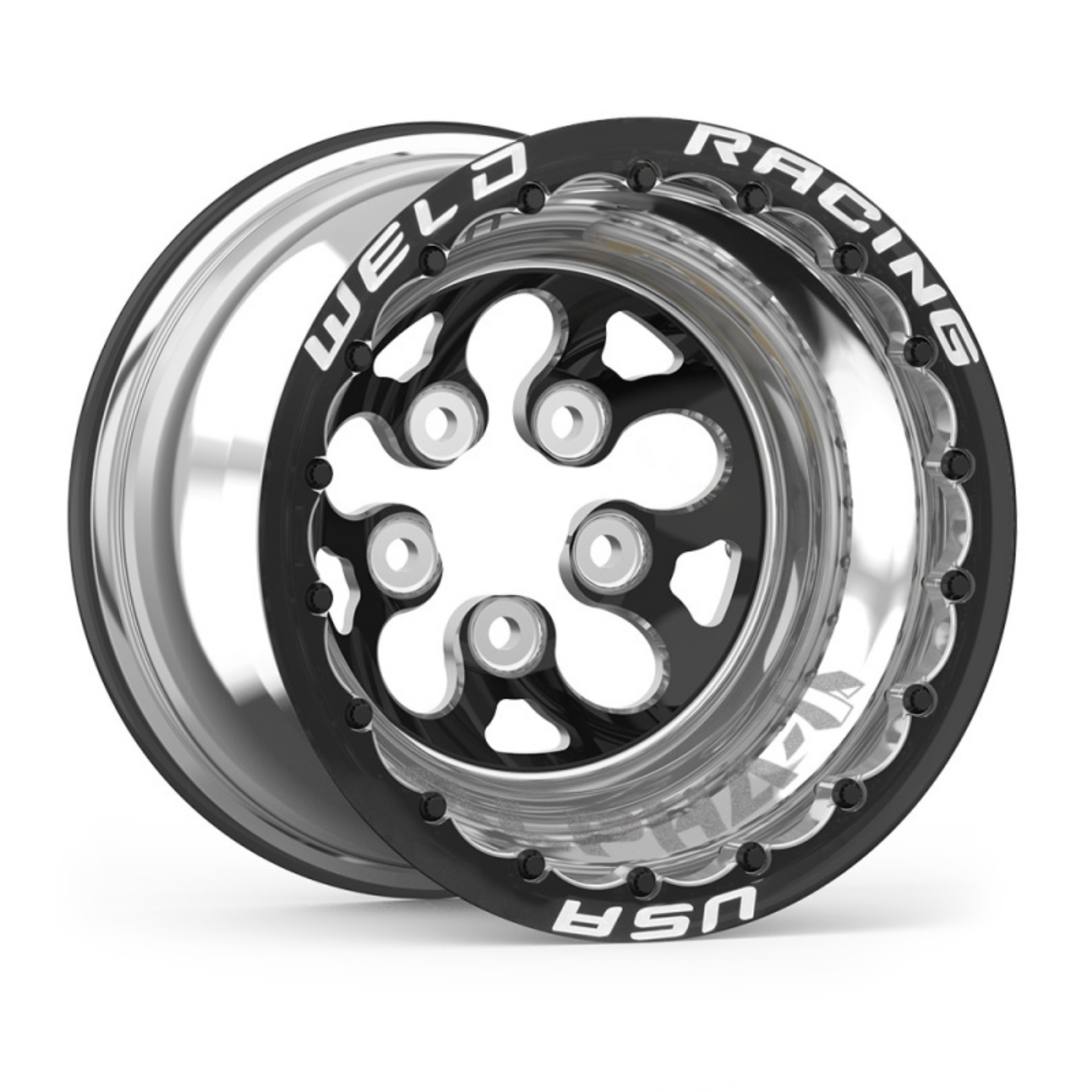 Picture of Weld Alpha-1 15x12 - 5x4-5 BP - 5in- BS Black Wheel - Black Single Beadlock MT