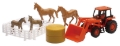 Picture of New Ray Toys Kubota Farm Tractor Set with Horses, Fences and Haybale- Scale - 1:32