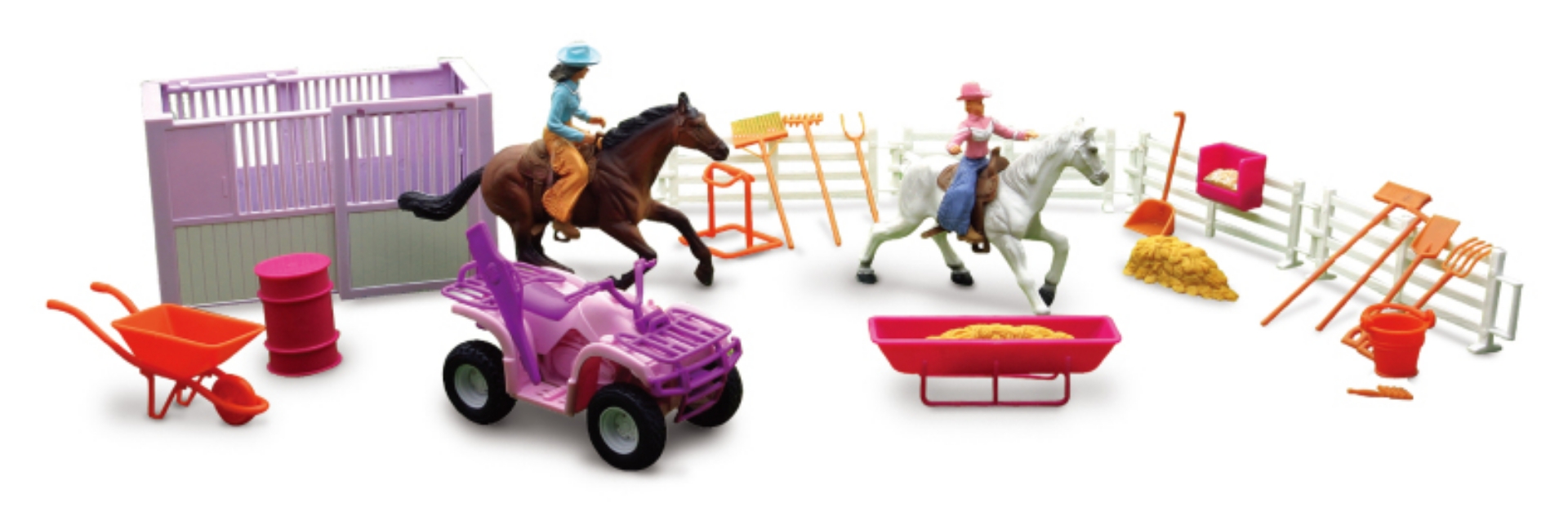 Picture of New Ray Toys Valley Ranch Set with Pink ATV, Figurines and Horses