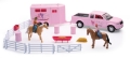 Picture of New Ray Toys Valley Ranch Set with Pink Pickup Truck and Short Horse Trailer Set