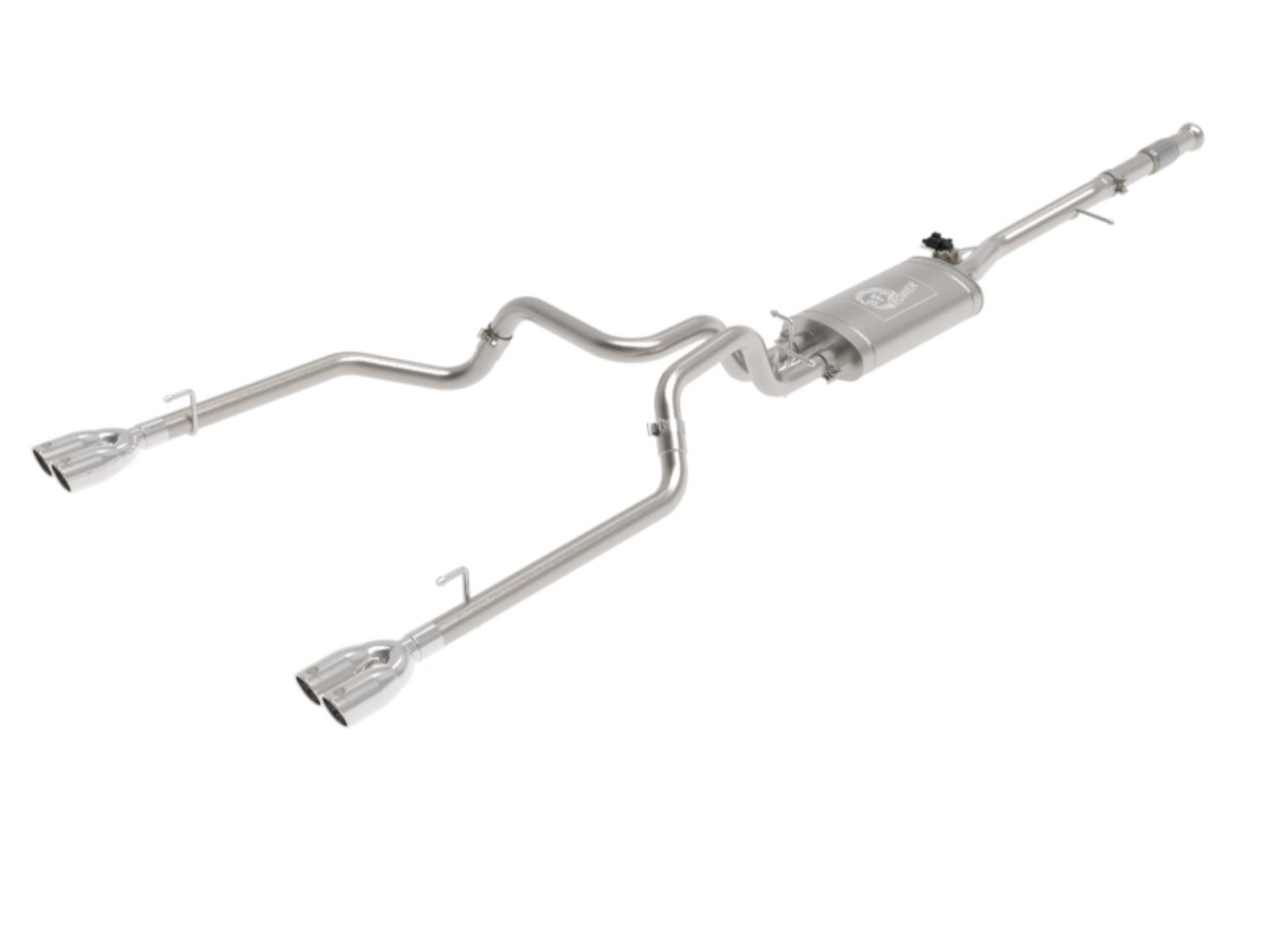 Picture of aFe Gemini XV 3in 304 SS Cat-Back Exhaust w- Cutout 19-21 GM Silverado-Sierra 1500 V8- w- Black Tips