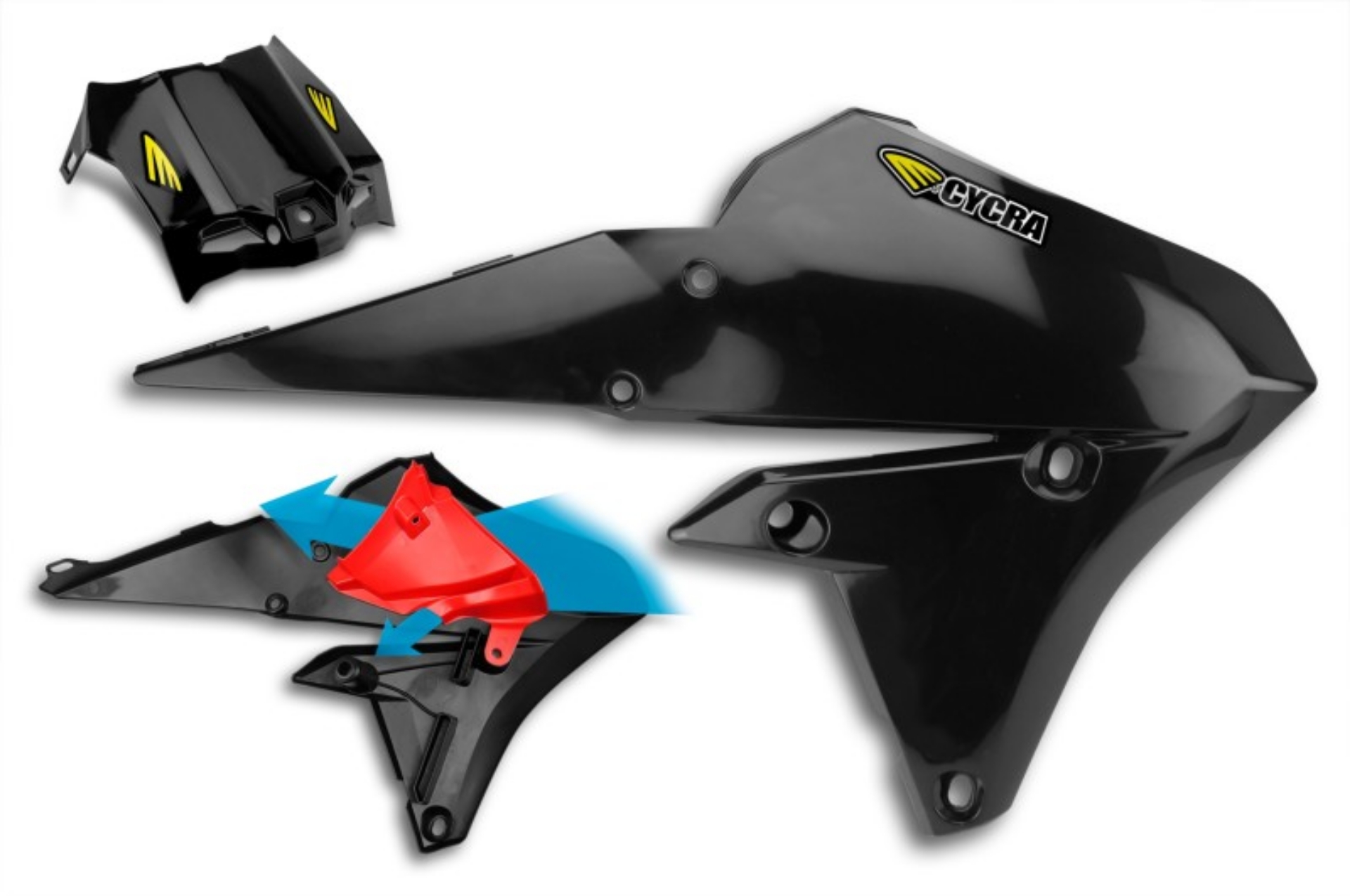 Picture of Cycra 15-19 Yamaha WR250F Powerflow Radiator Shrouds - Black