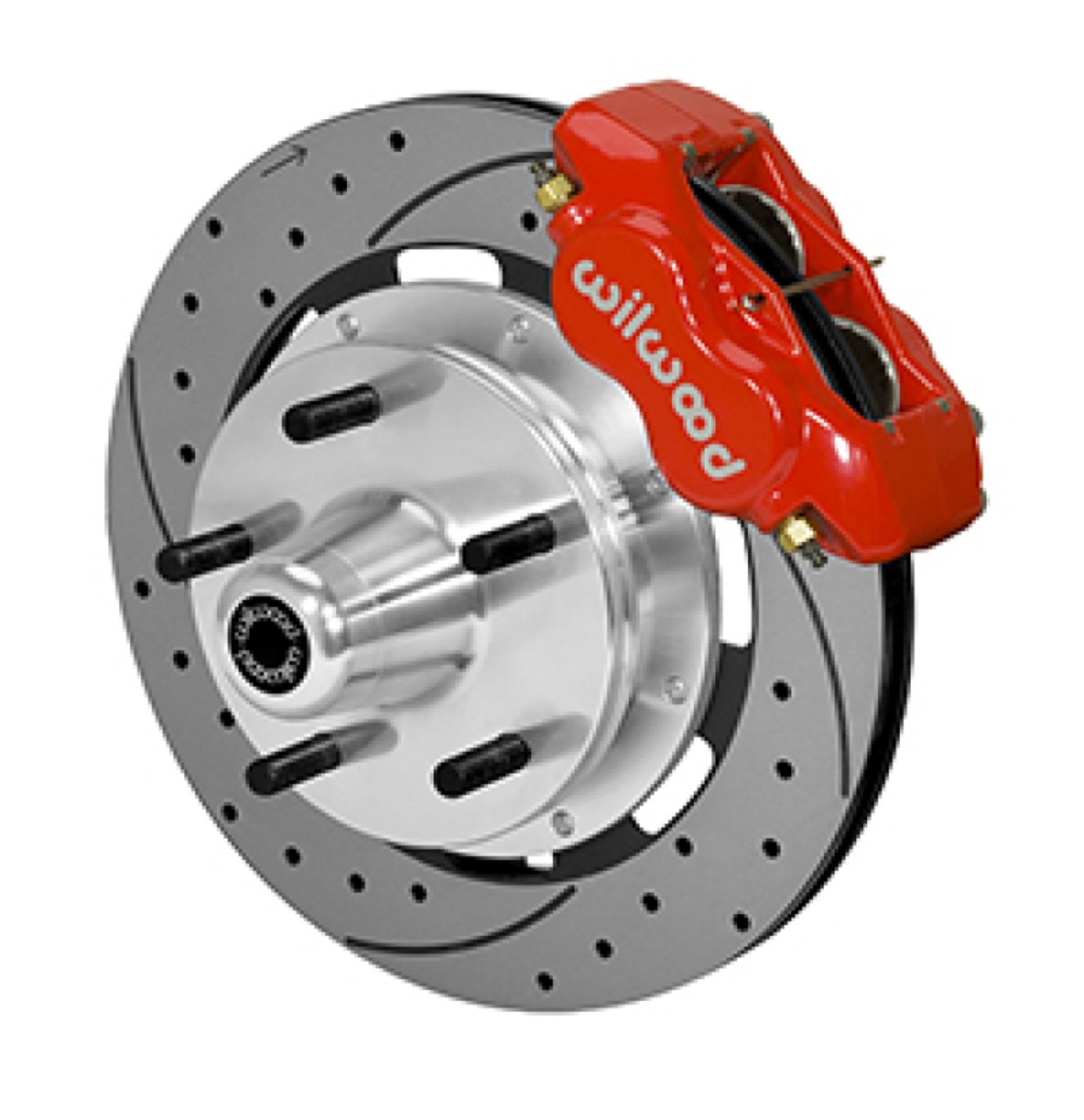 Picture of Wilwood Forged Dynalite Front Kit 19-00in Drilled Rotor Red WWE ProSpindle 5x5-00in Hub