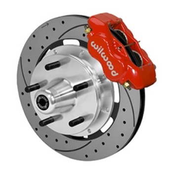 Picture of Wilwood Forged Dynalite Front Kit 19-00in Drilled Rotor Red WWE ProSpindle 5x5-00in Hub