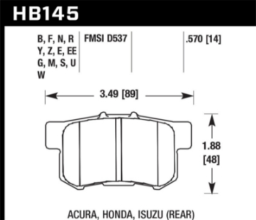 Picture of Hawk Honda-Acura-Suzuki ER-1 Endurance Racing Brake Pads Track Only