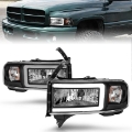 Picture of ANZO 94-02 Dodge RAM Crystal Headlight - w- Light Bar Black Housing