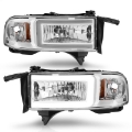 Picture of ANZO 94-02 Dodge RAM Crystal Headlight - w- Light Bar Chrome Housing