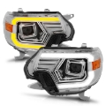 Picture of ANZO 12-15 Toyota Tacoma Projector Headlights - w- Light Bar Switchback Chrome Housing