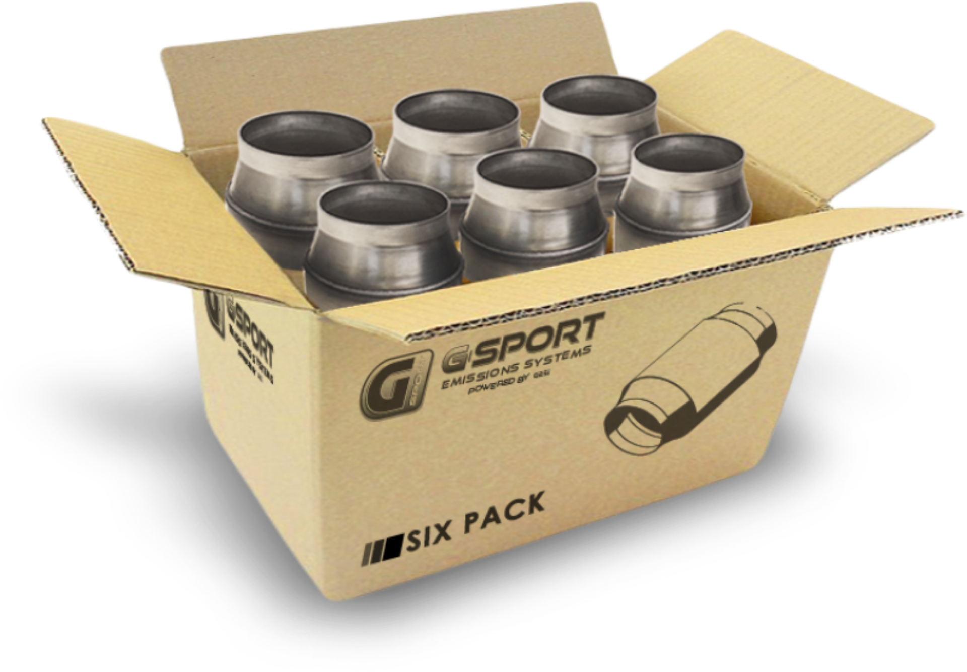 Picture of GESI G-Sport 6PK 300 CPSI EPA Compliant GEN1 Ultra High Output Cat Conv Asmbly 4in Dia Body x 4 OAL
