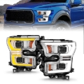 Picture of ANZO 15-17 Ford F-150 LED Projector Headlights - w- Light Bar Switchback Chrome Housing