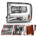 Picture of ANZO 99-04 Ford F250-F350-F450-Excursion excl- 99 Crystal Headlights - w- Light Bar Chrome Housing