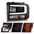 Picture of ANZO 99-04 Ford F250-F350-F450-Excursion excl 99 Projector Headlights - w- Light Bar Black Housing