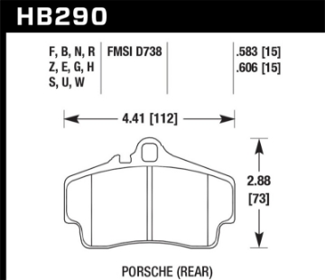 Picture of Hawk 98-08 Porsche 911 Rear ER-1 Brake Pad Set