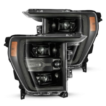 Picture of AlphaRex 21-22 Ford F150 Luxx-Series Projector Headlights Alpha-Black w-Activ Light-Seq Signal