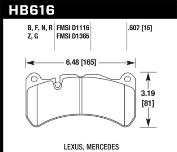Picture of Hawk 05-06 Mercedes-Benz CLK55 AMG ER-1 Front Brake Pads For Brembo Calipers