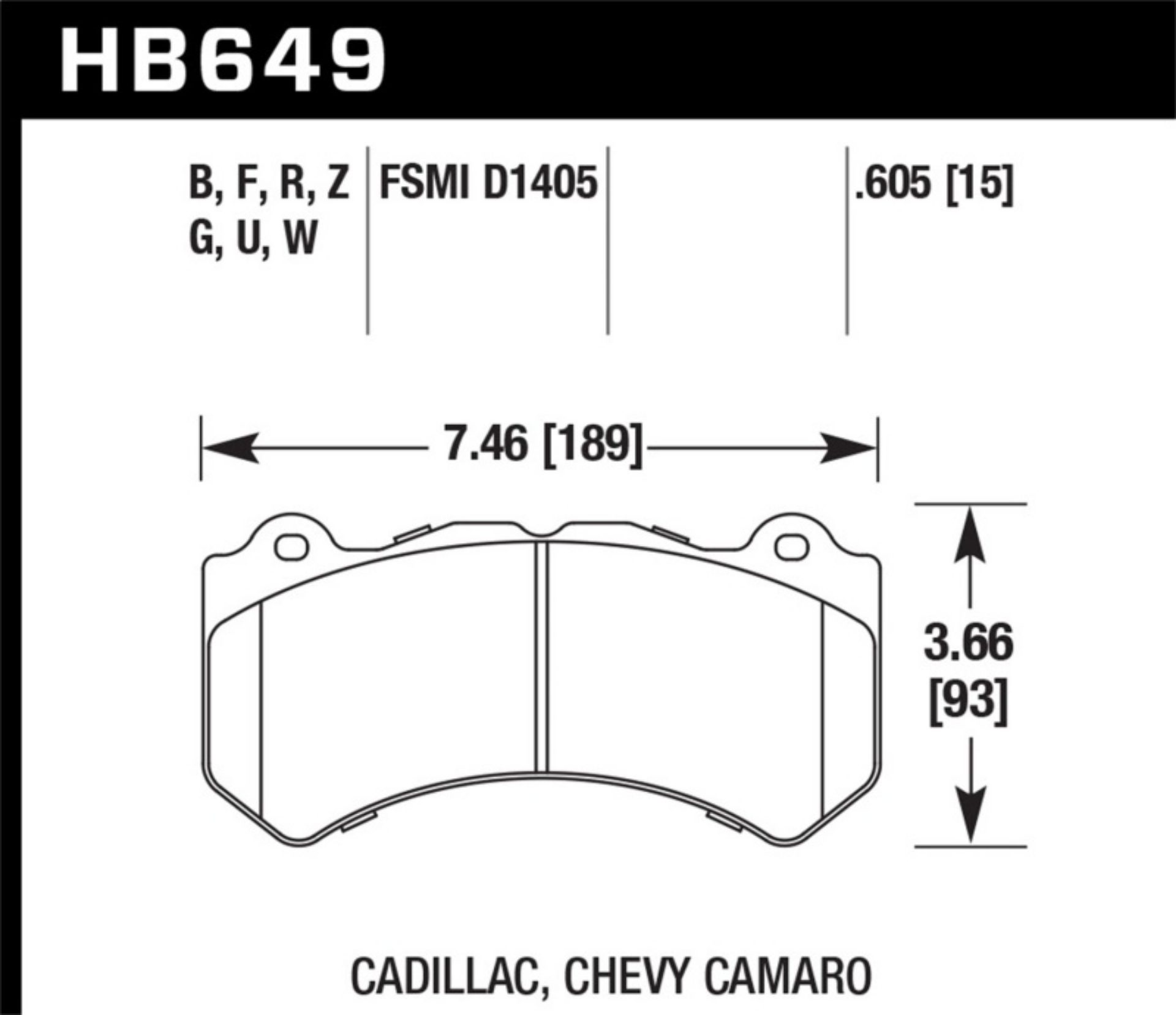 Picture of Hawk 14-18 Chevrolet Corvette Front ER-1 Brake Pad Set J56 brake package