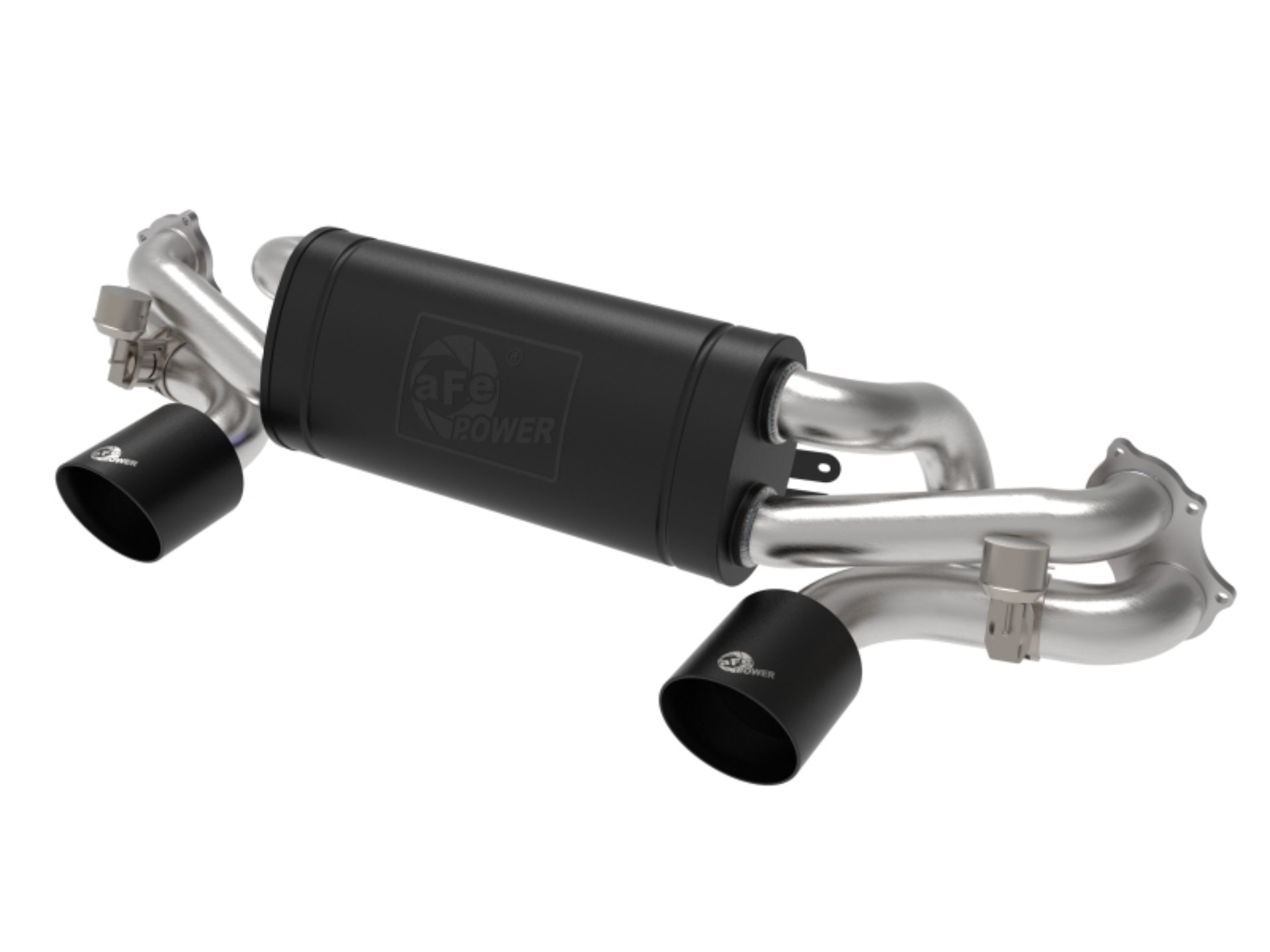 Picture of aFe MACHForce XP 2-25in-2-5in 304SS Exhaust Cat-Back Porsche 20-22 Cayman GT4718 4-0L - Black Tips