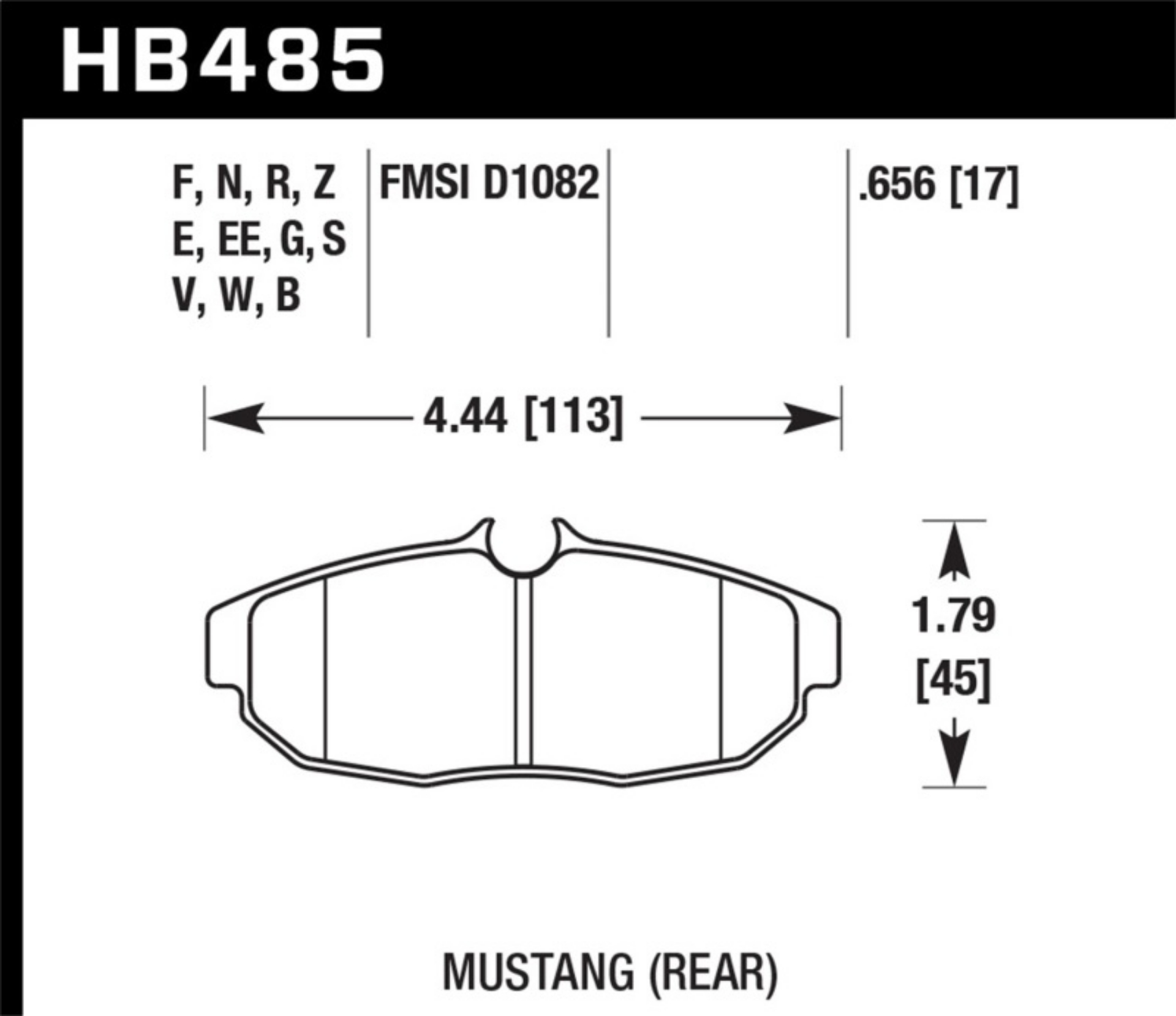 Picture of Hawk 05-14 Ford Mustang Rear ER-1 Brake Pad Set