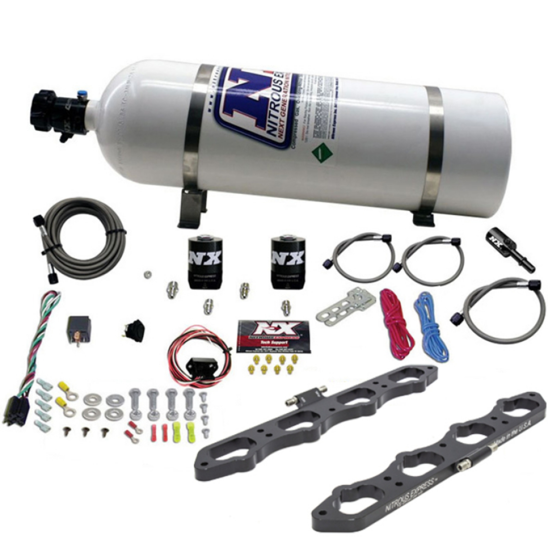 Picture of Nitrous Express Ford Coyote 5-0L V8 Nitrous Wet Port Plate Kit w-15lb Bottle