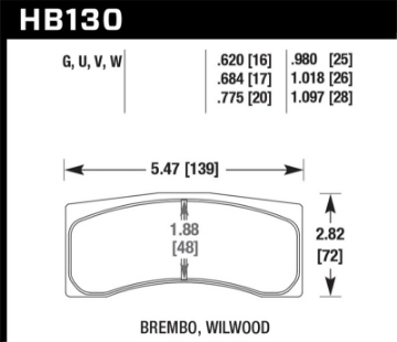 Picture of Hawk ER-1 Endurance Racing Brake Pads for Brembo-Wilwood Motorsport Calipers