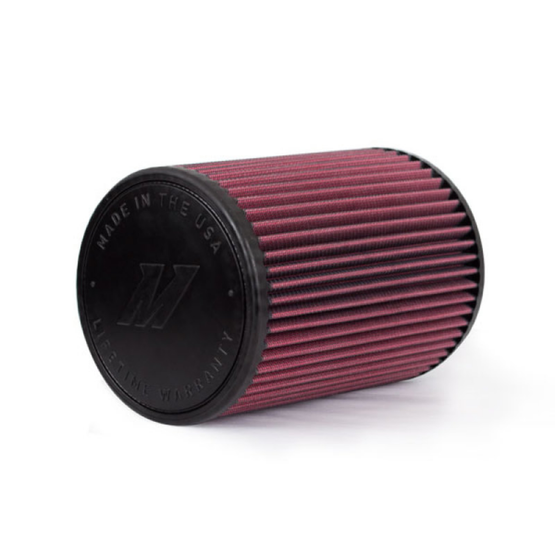 Picture of Mishimoto Air Filter w- Molded Logo Red Oil 8 Layer Cotton w- Worm Gear Clamp