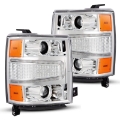 Picture of AlphaRex 14-15 Chevy 1500 PRO-Series Projector Headlights Chrome w-Sequential Signal &  DRL