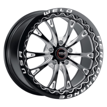Picture of Weld S908 18X10 Belmont Drag Beadlock 5X112 ET40 BS7-1 Gloss Black MIL Dia 78-1