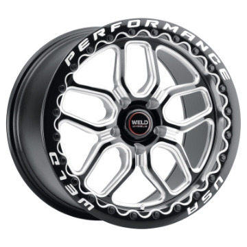 Picture of Weld S907 18X10-5 Laguna Beadlock 5X120-7 ET65 BS8-25 Gloss Black MIL Dia 78-1