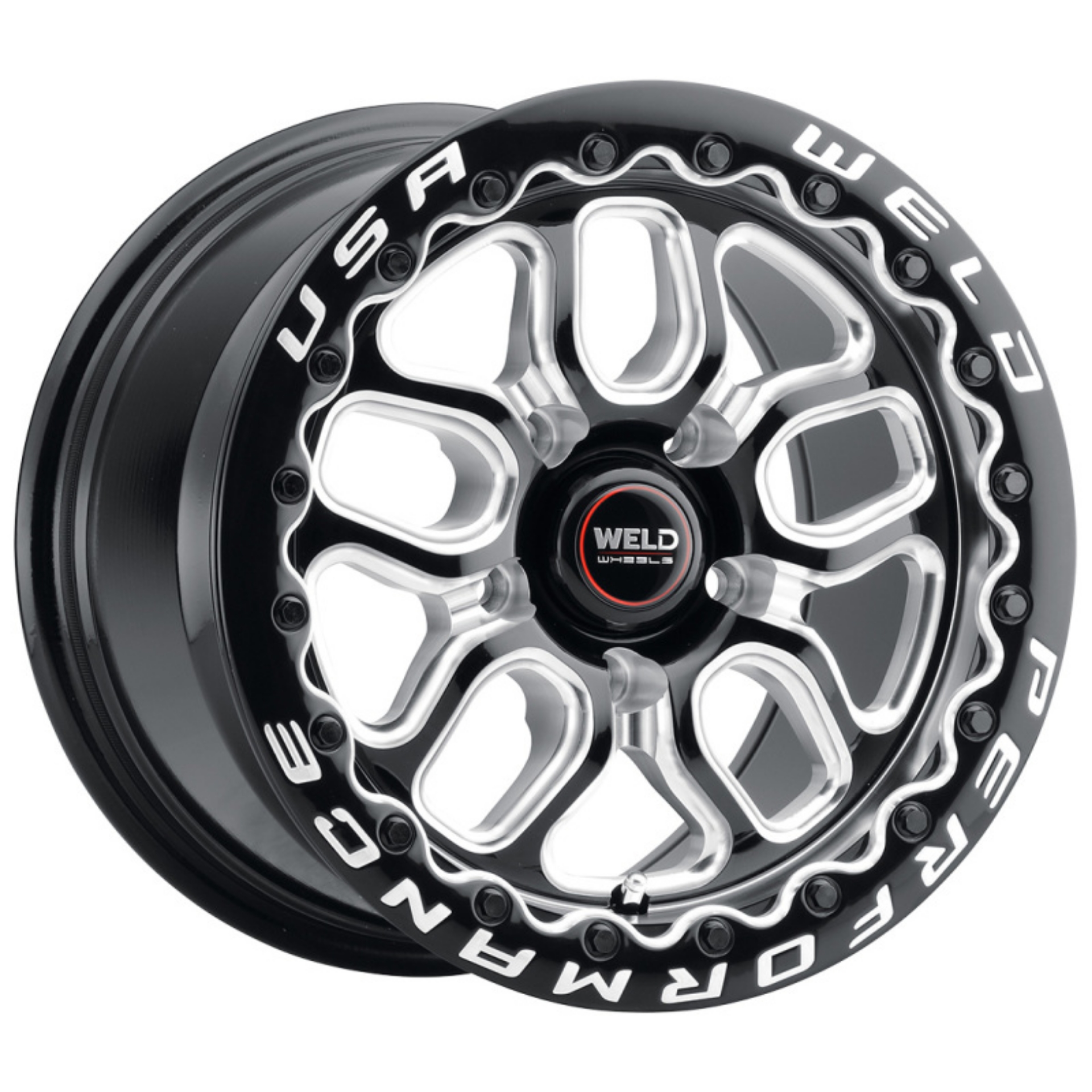 Picture of Weld S907 15X10 Laguna Beadlock 5X114-3 ET25 BS6-5 Gloss Black MIL Dia 78-1