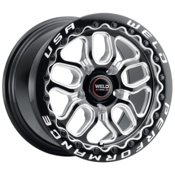 Picture of Weld S907 15X10 Laguna Beadlock 5X114-3 ET25 BS6-5 Gloss Black MIL Dia 78-1