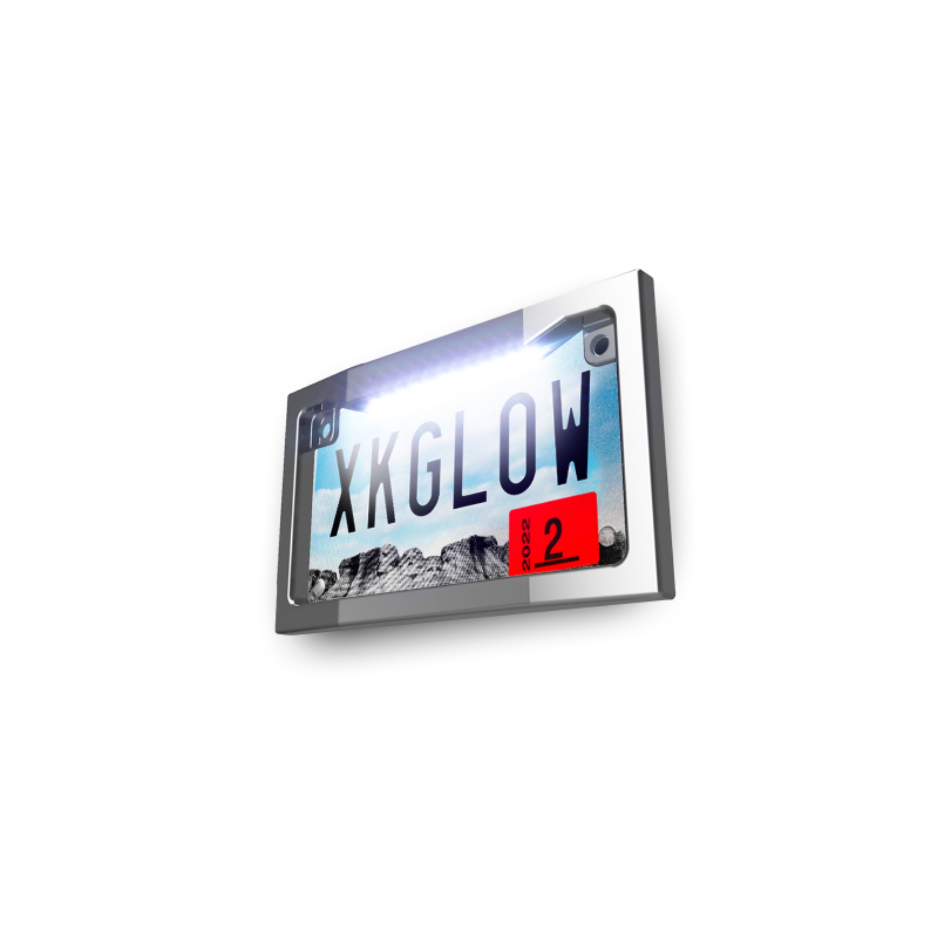 Picture of XK Glow Motorcycle License Plate Frame Light w- White LED - Chrome