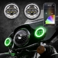 Picture of XK Glow 4-5In Chrome RGB LED Harley Running Light XKchrome Bluetooth App Controlled Kit