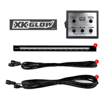 Picture of XK Glow tube Strobe Lights w- Traffic Modes Ultra LEDs Multiple Modes + Solid On -White 4pc 12in