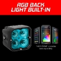 Picture of XK Glow XKchrome 20w LED Cube Light w- RGB Accent Light - Driving Beam