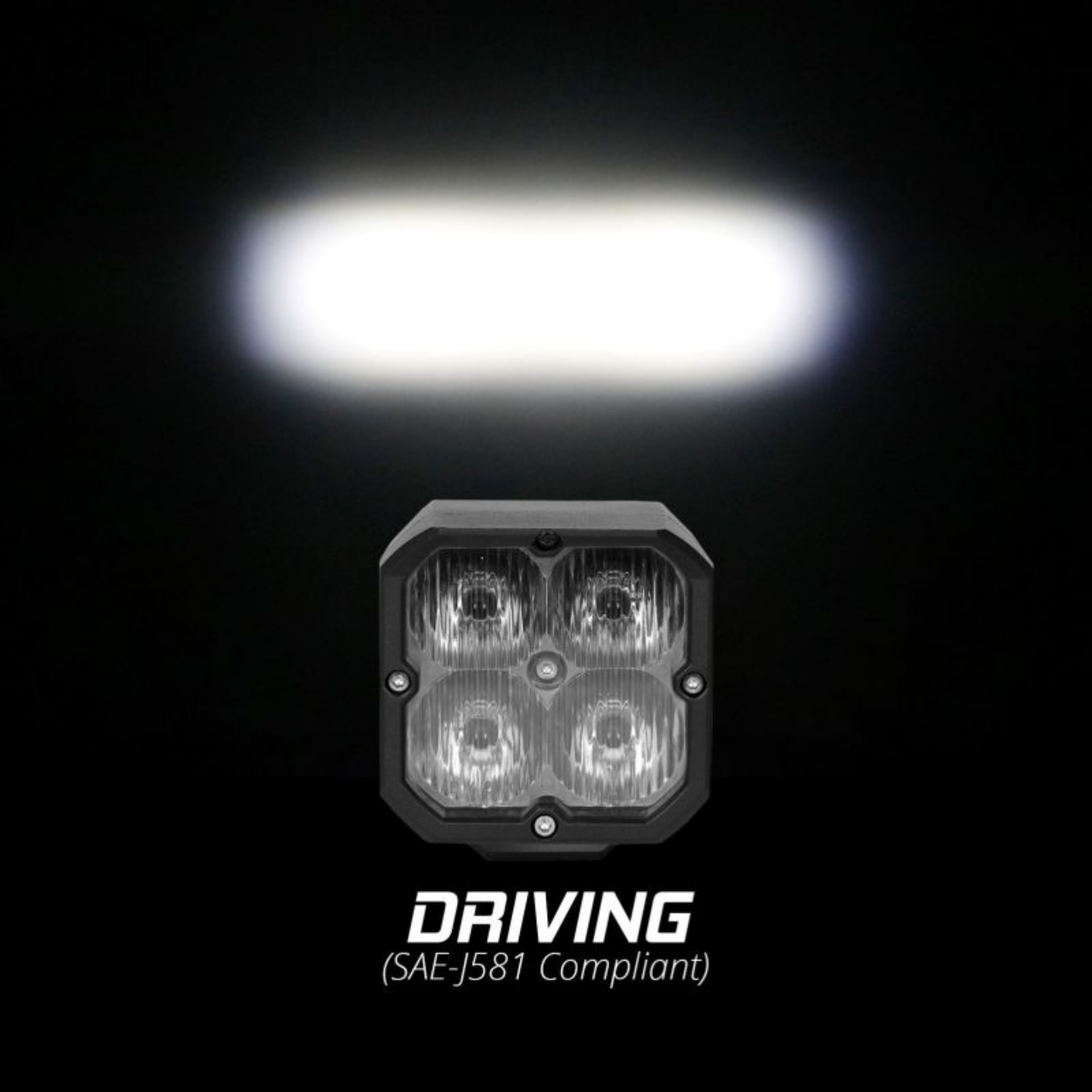 Picture of XK Glow Flush Mount XKchrome 20w LED Cube Light w- RGB Accent Light - Driving Beam