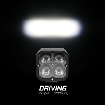 Picture of XK Glow Flush Mount XKchrome 20w LED Cube Light w- RGB Accent Light - Driving Beam