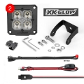 Picture of XK Glow Flush Mount XKchrome 20w LED Cube Light w- RGB Accent Light Kit w- Cntrlr- Driving Beam 2pc